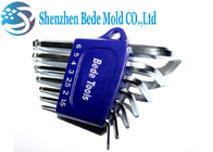 Plated Hand Tool Hexagon Key Wrench Set 9pc Standard 58~61° Hardness